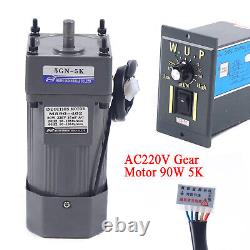 90W 220V AC Gear Motor Electric Variable Speed Reducer Controller 270 RPM Torque