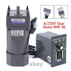 90W 220V AC Gear Motor Electric Variable Speed Reducer Controller 270RPM Torque