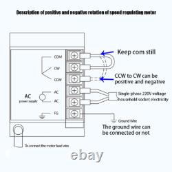 90W 220V AC Gear Motor Electric Variable Speed Reducer Controller 270RPM Torque