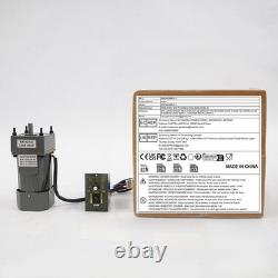 90W 220V AC Gear Motor Electric Variable Speed Reducer Controller 270RPM Torque