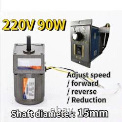 90W 5-470 RPM Reversible Variable Speed Controller 220V AC Gear Electric Motor