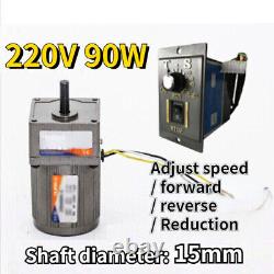 90W 5-470 RPM Reversible Variable Speed Controller 220V AC Gear Electric Motor