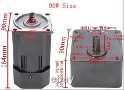 90W AC Gear Motor Electric 270 rpm Variable Speed Reducer Controller Torque 220V