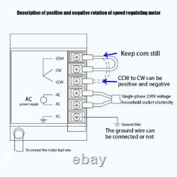 90W AC Gear Motor Electric 270 rpm Variable Speed Reducer Controller Torque 220V