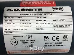 A. O Smith D041 Variable Speed DC Motor 1/2-hp 1725-rpm Model 46405352543-0a