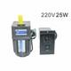 Ac 220v 25w Gear Motor Electric Motor Variable Speed Controller 110 125 Rpm/min