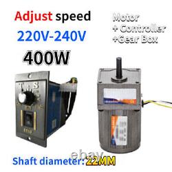 AC 220V 400W Reversible Variable Speed Controller 5-470 RPM Electric Motor Gear