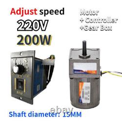 AC 5-470 RPM 200W 220V Speed Controller Reversible Variable Gear Electric Motor