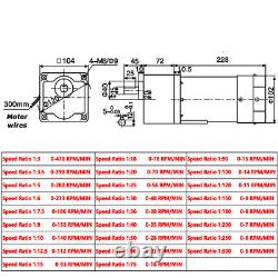 AC 5-470 RPM Reversible Variable Speed Controller Electric 250W 220V Motor Gear