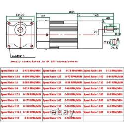 AC 5-470 RPM Reversible Variable Speed Controller Electric 400W 220V Motor Gear