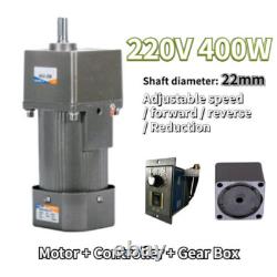 AC 7-470 RPM Reversible Variable Speed Controller Electric 400W Motor Gear 220V