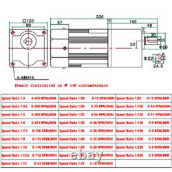 AC Reversible Variable Speed Controller Electric 400W 220V Motor Gear 7-470 RPM