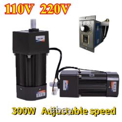 AC220V/110V Motor Adapter Electric Motor Variable Speed Controller Gear Box 300W