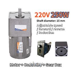 AC220V 5-470RPM Reversible Variable Speed Controller & 250W Electric Motor Gear