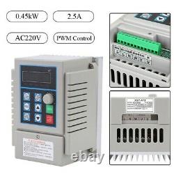 AC220V Variable Frequency Drive VFD Speed Control For Single-Phase 0.45kW Motor