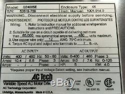 Ac Technology, Q24005e, Variable Speed Ac Motor Drive, 460v, 5hp, S/n 52619-709