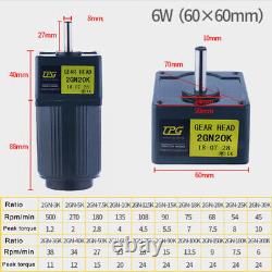 Adapter Electric Motor AC110/220V Gear Motor Variable Speed Controller Gear Box