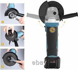 Angle Grinder, WESCO 18V 4.0Ah Cordless Angle Grinder, 8000 RPM Motor, 3 Metal G