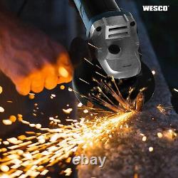 Angle Grinder, WESCO 18V 4.0Ah Cordless Angle Grinder, 8000 RPM Motor, 3 Metal G