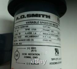Ao Smith 34356351330-1A Variable Speed Dc Motor 48c 1/6hp 1725rpm 1/2in
