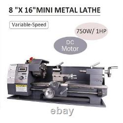 Automatic Mini Metal Lathe Variable-Speed milling DC Motor 750w 8x16