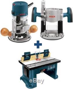 Bosch Corded Router Kit 12 Amp Motor 2-1/4 HP Variable Speed Plunge Fixed Base
