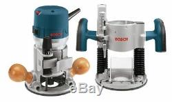 Bosch Corded Router Kit 12 Amp Motor 2-1/4 HP Variable Speed Plunge Fixed Base