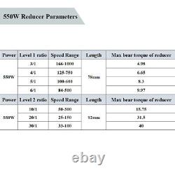 Brushless 450-1KW DC Planetary Reducer Gear Motor Variable 220V Speed Controller