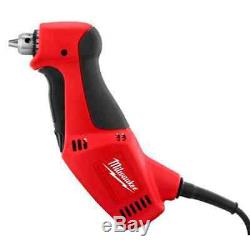 Corded Electric Power Drill Close Quarter 3/8 Inch 3.5 Amp Motor Variable Speed