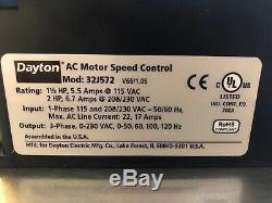 DAYTON 32J572 Variable Freq Drive, 2HP, 115/208-230V AC Motor speed control