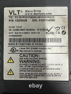 Danfoss 132F0028 VLT Micro Inverter Drive FC-051P5K5T4E20H3BXCXXXSXXX (5.5kW)