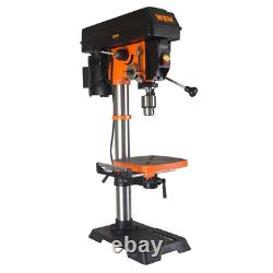 Drill Press 12 in. Variable Speed Worktable Bevel 45 Deg Left Right 2/3 HP Motor