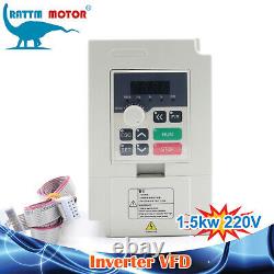 EU? 1.5KW 220V Inverter VFD VSD Speed Control Variable Frequency Drive+2m cables