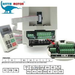 EU? 1.5KW 220V Inverter VFD VSD Speed Control Variable Frequency Drive+2m cables