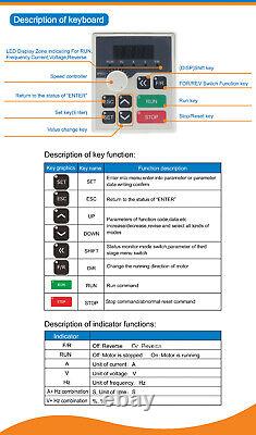 EU? 1.5KW 220V Inverter VFD VSD Speed Control Variable Frequency Drive+2m cables
