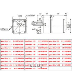 Electric 25W Controller & Motor Variable Adapter AC Gear Motor Adjust Speed Box