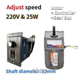 Electric 25W Variable Adapter Controller & Motor AC Gear Adjust Speed Motor Box