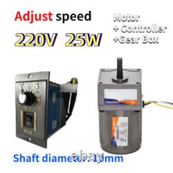 Electric 25W Variable Adapter Controller & Motor AC Gear Adjust Speed Motor Box
