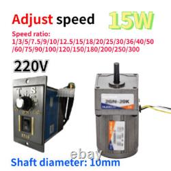 Electric Adjust Speed Controller & Motor Variable Adapter AC Gear Motor Box 15W