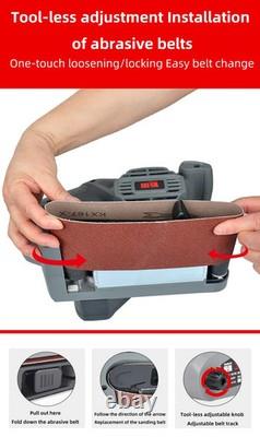 Electric Belt Sander Woodworking Tool Variable Speed Power Sander Copper Motor G