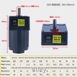 Electric MotorGear Motor Variable Speed Controller Gear Box AC110/220V Adapter