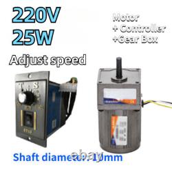 Electric Variable Adapter 25W Controller & Motor AC Gear Adjust Speed Motor Box