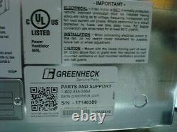 Greenheck Sq-95-vg-6-x Centrifugal Inline Fan Variable Speed Direct Drive Nnb