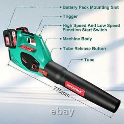 HYCHIKA 36V Cordless Leaf Blower Brushless 2pcs 4.0Ah Battery 2 Variable Speeds