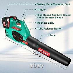 HYCHIKA 36V Cordless Leaf Blower Powerful Brushless Motor with 2 Variable Speeds