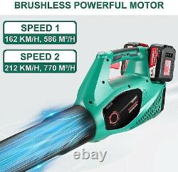 HYCHIKA 36V Cordless Leaf Blower Powerful Brushless Motor with 2 Variable Speeds