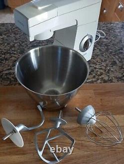 KENWOOD CHEF KM300 FOOD MIXER 3 mixer heads STAINLESS STEEL BOWL Vintage VGC