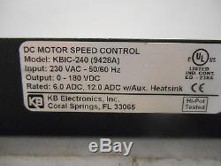 Kbic Solid State Variable Speed Kbic-240 DC Motor Control, 6/12/18 Amps, New