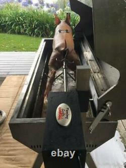 Large 1.2m Stainless 30-100kg Hooded Spit Roaster Rotisserie Charcoal BBQ Grill