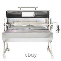 Large 1.5m Stainless 30-100kg Hooded Spit Roaster Rotisserie Charcoal BBQ Grill